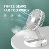 Ventilador de escritorio pequeño USB: ventiladores portátiles de 7 pulgadas con flujo de aire fuerte de 3 velocidades, ventilador de mesa personal de funcionamiento silencioso para el hogar, la oficina, ventilador plegable