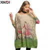 Maglioni da donna XIKOI Maglione oversize invernale per donna Abito pullover lavorato a maglia Sorriso Lucky Girl Print Pull Femme Beautiful Casual Loose