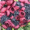 Fleurs décoratives artificielles 12 pivoines faux mariage Pography décoration Simulation Rose noir Halloween Bouquet fête décor