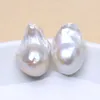 Stud Natural Freshwater Pearl 925 Sterling Silver Stora Barock Pearl Stud Örhängen 15-25 mm INS Utsökta smycken present för kvinnor EA 230704