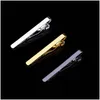 Tie Clips Simple Metal Sier Gold Clip For Men Wedding Necktie Clasp Gentleman Bar Practical Pin Jewelry Gift Drop Delivery Cufflinks Dhqjy