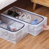 Vikbar förvaringsförvaringsbehållare Multifunktionsplast Transparent Home Shoe Boot Box Stapelbar Sko Organizer och förvaring L230705