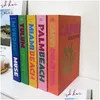 Oggetti decorativi Figurine Serie di viaggi Libri finti Soggiorno Tavolino Decorazione Prop Colorf Home Modello Ibiza Capri Miami Dh82S