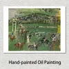 Paysage abstrait toile Art piste de course 1928 peinture à l’huile à la main oeuvre impressionniste