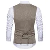 Hommes gilets chevrons double boutonnage gilet Vintage couleur unie décontracté Slimfit col en v costume 230705