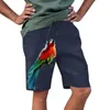 Men's Shorts Retro Line Summer Sports Pants Korean Parrot Hip Hop Graphic Joggers Short Male Straight Loose Drawstring Bermuda