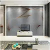 Wallpapers 3D Mural Wallpaper Geometric Abstract Lines Living Room Bedroom Background Wall Decoration Waterproof Antifoing Drop Deli Dhpwm