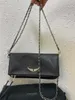 Cowhide Zadig Voltaire ramię Crossbody Wzór skrzydła Wzór Kobiet Kopelopa Messenger Bag Designer torebki modne hobo torebki łańcuchowe bagietki