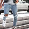 Herrjeans Vertvie Herr Rippade jeans Casual Skinny Jean Destroyed Hole Slim Fit Jeansbyxor Man Ankel Elastisk Denim Jean Byxa Streetwear Z230711