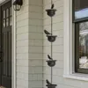 Décorations de jardin oiseaux créatifs sur des tasses en métal attrape-chaîne de pluie pour gouttière décoration de toit Drainage tuyau de descente outil 230704