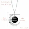 Pendant Necklaces Custom Made Po Moon Necklace For Women Men Personalized Glass Cabochon Picture Charm Chains Fashion Jewelry Gift D Dhrej