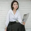 Camicette da donna 2023 Primavera Camicia da donna Istituto coreano Vento Colletto da marinaio Banda Casual Donna allentata Camicie carine Top