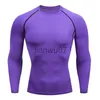 Camisetas Masculinas Meias-calças de Compressão para Homens Esportes de Manga Comprida T-shirts Roupas Esportivas de Basquete Fitness Menino Correndo Camada Base Treino Top Secagem Rápida J230705