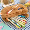 Plush School Pencil Case With Pen Holder Kawaii Penalty Pencilcase For Girls Big Storage Bag Stationery Pouch Supplies