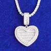 Collares Burbuja Colgante Carta Personalizada Po Colgante Bagel Corazón en forma de collar de los hombres Hip Hop Joyería Sublimación Artículo en blanco 230704