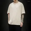 Męskie garnitury A2343 Summer T Shirt 2023 Solid Solid Mens Oversize Hip Hop krótki rękaw Casual Cotton Streetwear