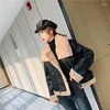 Women's Jackets Winter Motorcyle Basic Plush Outerwear Warm Coat Streetwear Punk PU Jacket Faux Fur For Women