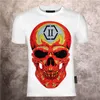 Men's summer T-shirt creative skull personality print hip-hop style round neck comfortable breathable all-match men's pure cotton top