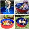 Piscina dobrável para cães de plástico rígido dobrável para cães, banheira portátil para animais de estimação, cães e gatos, piscina rasa para ambientes internos e externos