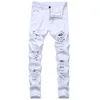 Men's Jeans Straight Hole Destruction Trousers Distressed Jeans Men Denim Trousers Fashion Designer Brand White Pants Male Large Size 230705