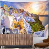 Wandtapijten Kasteel Landschap Tapijt Strand Zonsondergang Muur Opknoping Natuur Kunst Hippie Thuis Woonkamer Decor