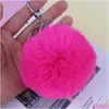 Porte-clés Longes 15 Couleurs 8Cm Moelleux Faux Boule De Fourrure De Lapin Femmes Filles Voiture Sac D'école Porte-clés Mignon Pompon Chaîne Bijoux Accesso Dh2Wy