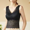 Camisoles & Tanks Sexy Cami Bra Sleeveless V-neck Back Split Bottoming Top Wire Free Women Lace Padded Vest