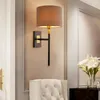 壁ランプポストモダンマウント E27 LED メタルベース燭台アクリルつや消しブラウン円筒ランプシェード寝室のベッドサイド研究