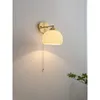Kinkiety Nordic szklane oprawy oświetleniowe LED z przełącznikiem Zip do sypialni lustro do salonu obok oświetlenia japońska lampa wewnętrzna Sonce