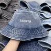 Широкие шляпы дизайнера Mens Womens Bucket Hat Denim Cacquette Bob Cowbo