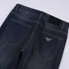 Designer jeans för män Wash Jeans Raka ben High Street bokstavstryck för avslappnade långbyxor