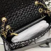 Braided Tweed Flap Designer Chain 25CM 10A Mirror Quality Lambskin Crossbody Shoulder Bag with BOX C126