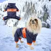 Hundkläder Snygg Pet Romper Anti-fall Jumpsuit Färgmatchning Vindtät Fyra Leggings Valpkläder