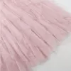 Röcke Mode Tutu Tüll Rock Herbst Sommer Frauen Lange Maxi Koreanische Schwarz Rosa Farbe Hohe Taille Falten Weibliche