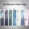 Bestseller AG siliconen mat glazen telefoonhoes geschikt voor iPhone 14 13 Pro Max 11 12 Mini XS Max XR X 8 7 Plus vierkante matte cameralensbeschermer glazen achterkant