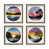 Holders Sunset Scenery Pattern Joy Sunday Cross Sits 14ct weißer Stoff 11ct bedruckter Stoff Nadelfaden Stickerei Home Decor