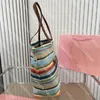 Designer Beach Bag Women Tote Bags Letter Printed Stripe Straw Woven Bag Outdoor Travel Vacation Handbag Fashion Versatile