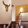 Appliques murales Loft industriel rétro bois vache Style Animal LED appliques modernes pour salon chambre Restaurant Bar