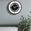 벽시계 북유럽 스타일 홈 장식을위한 세련된 단순한 조용한 벽 시계 검은 흰색 유형 시계 쿼츠 현대 디자인 타이머 220303 Z230705