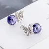 Stud Earrings ER-00451 Genuine Austrian Crystal Jewlery Silver Plated Luxury Butterfly For Women 2023 Trending Valentine's Day Gifts