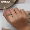 With Side Stones WOSTU 100 Real 925 Sterling Silver Simple Octopus Whisker Open Ring For Women Trendy Adjustable Sea Animal Fine Jewelry 230704