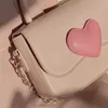 Evening Bags Pink Heart Girly Small Square Shoulder Bag Love Women Tote Purse Handbags Female Chain Top Handle Messenger Gift