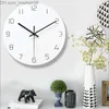 Horloges murales Blanc Rond Horloge Murale Simple Décoratif Créatif Nordique Moderne Horloge Murale pour Salon Cuisine Bureau Chambre Z230705