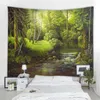 Tapissries 3D Fantasy Forest Landscape Bakgrundsdekoration Tapestry nordisk hippie vägg bakgrundsdekoration tapestry sovrum