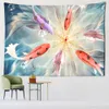 Tapestries Dome Cameras Lotus Tapestry Good Luck Colored Koi Wall Hanging Tapestry Home Decor Polyester Table Cover Night Tapestry R230714