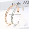 Cuff She Believed Cod So Did Bangle For Women Hollow Inspirational Letter Stainless Steel Open Bracelets Fashion Jewelry Drop Deliver Dhsob