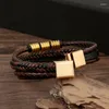 Charm Bracelets Style Luxury Men's Leather Bracelet High Quality Multi-layer Combination Bangle For Men Jewelry Wholesale