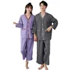 Women's Sleepwear Fashion Oversized Men Women Dressing Gown Cardigan Button Down Large Pocket Design Casual Pajama Sets For Woman