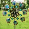 Garden Decorations Iron Art Luminous Windmill Ground Inserted Pinwheel Outdoor Rotatory courtyard windmill garden craft ornament 230704