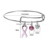 Charm Bracelets Pink Ribbon Breast Cancer Awareness For Women Designer Extendable Wire Cute Bangle Nursing Survivor Jewelry Gift Dro Dhgrr